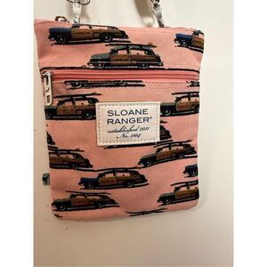 Sloane Ranger Surfs Up Crossbody Vintage Surf Wagon Woodie Cars Pink